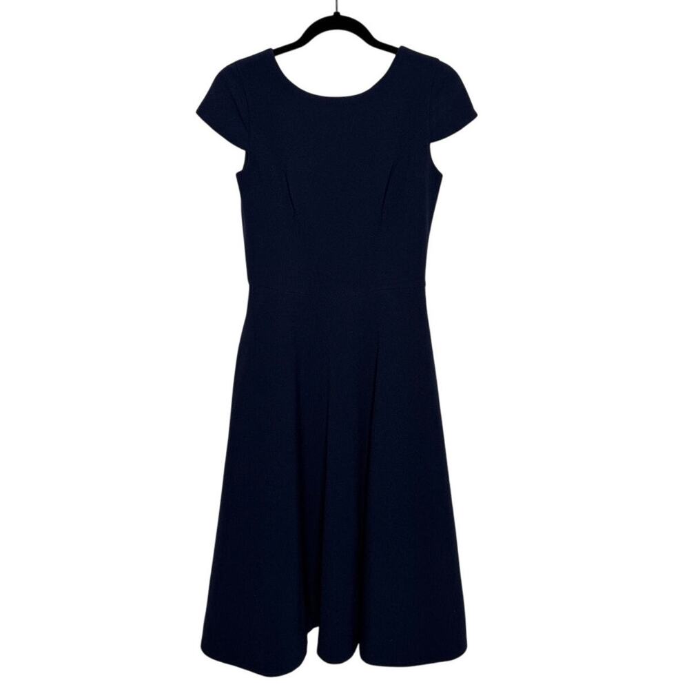Dress the Population Livia Dress • Navy Fit & Flare Midi • Size Small
